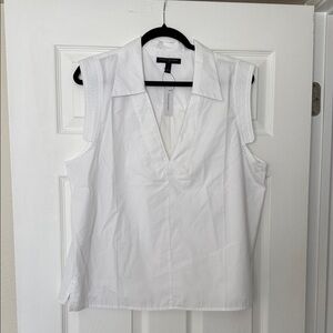 Banana Republic White Sleeveless Blouse
